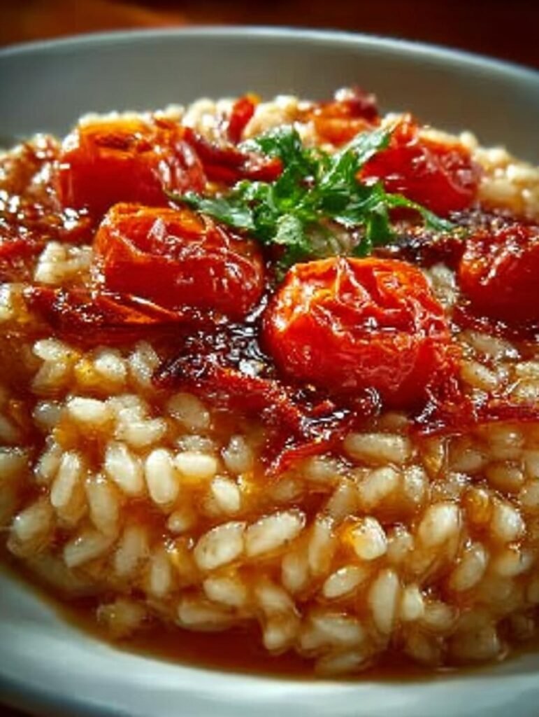 Caramelized Onion Tomato Risotto