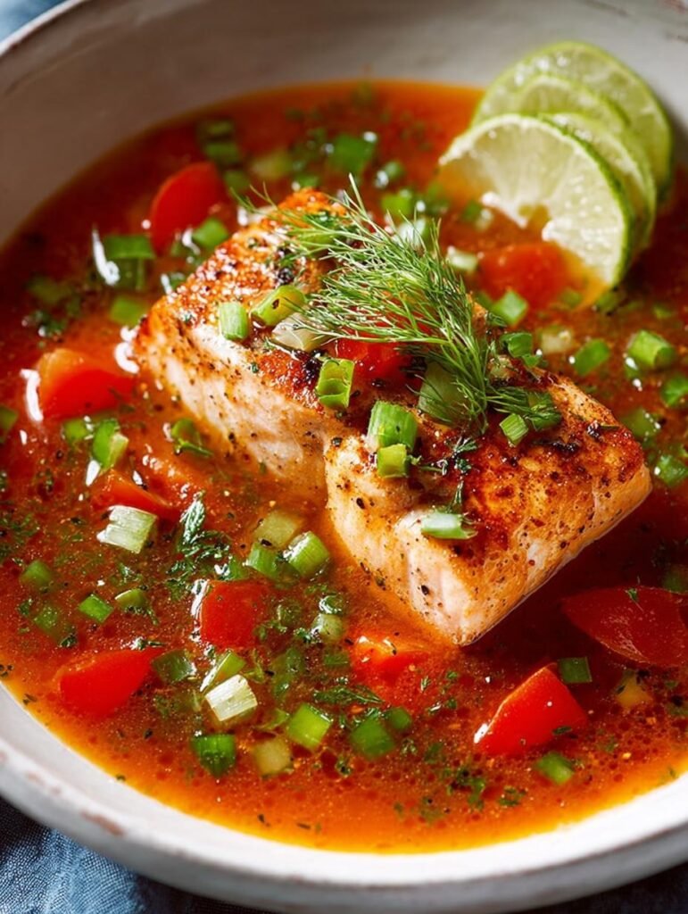 Cilantro Salmon Tomato Soup