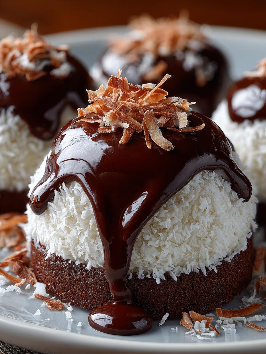 Coconut Dome with Chocolate: A Decadent Delight - Coconut Dome with Chocolate - additional detail