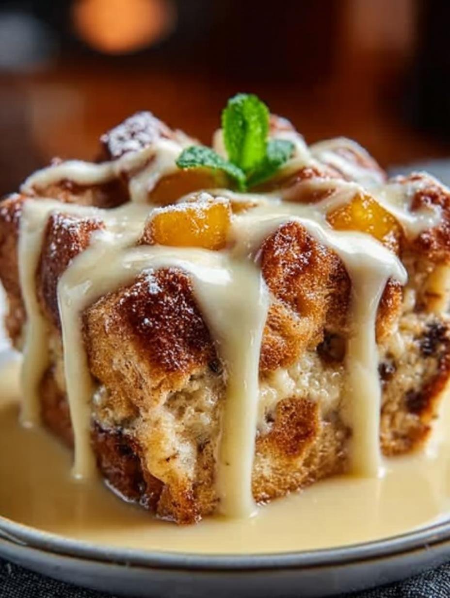 Comforting Bread Pudding with Warm Vanilla Sauce: 7 Steps - Comforting Bread Pudding with - additional detail