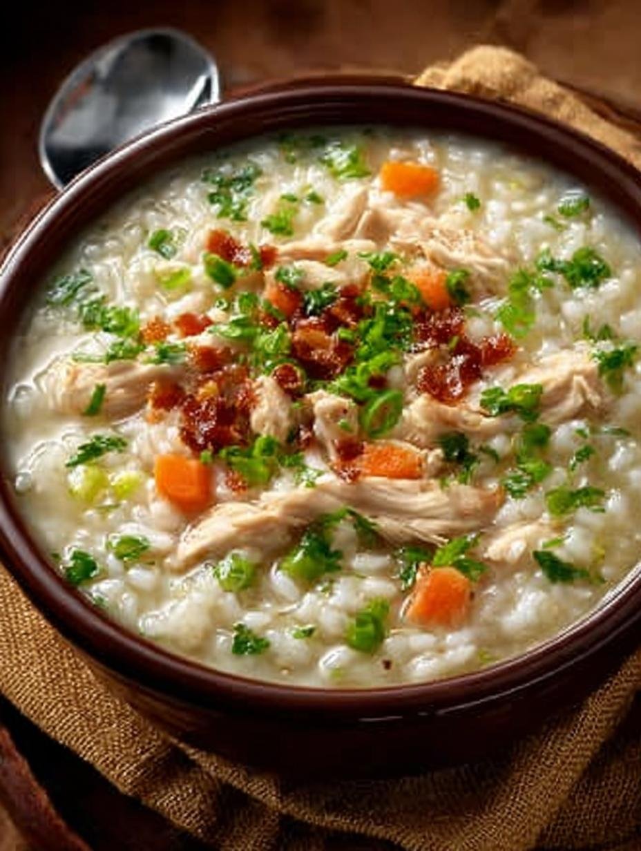 Step-by-step preparation of Crack Chicken Rice Soup with ingredients