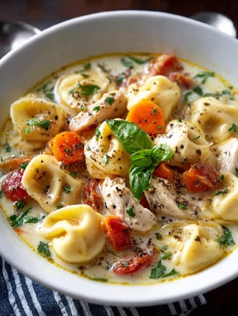 Creamy Chicken Tortellini Soup