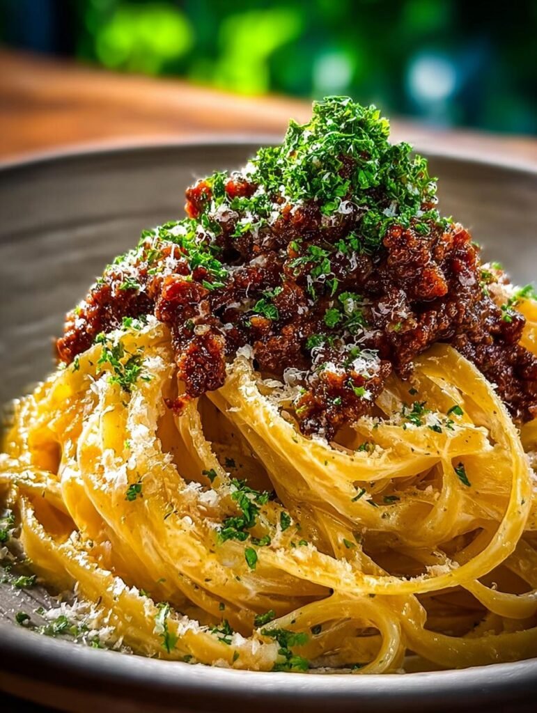 Creamy Parmesan Beef Linguine