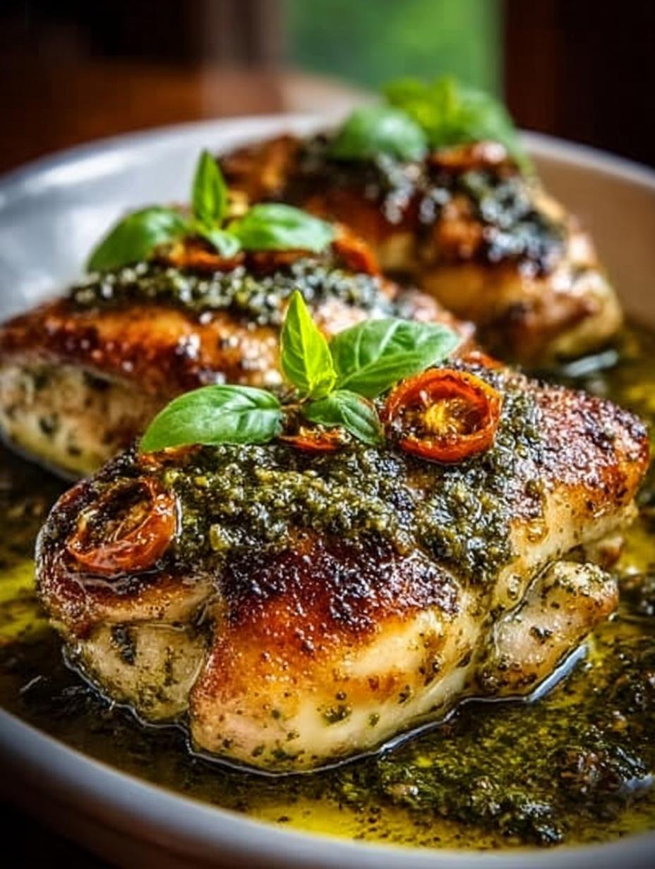 Crunchy Pesto Chicken Thighs: 5 Simple Steps to Perfection - Crunchy Pesto Chicken Thighs - main visual representation