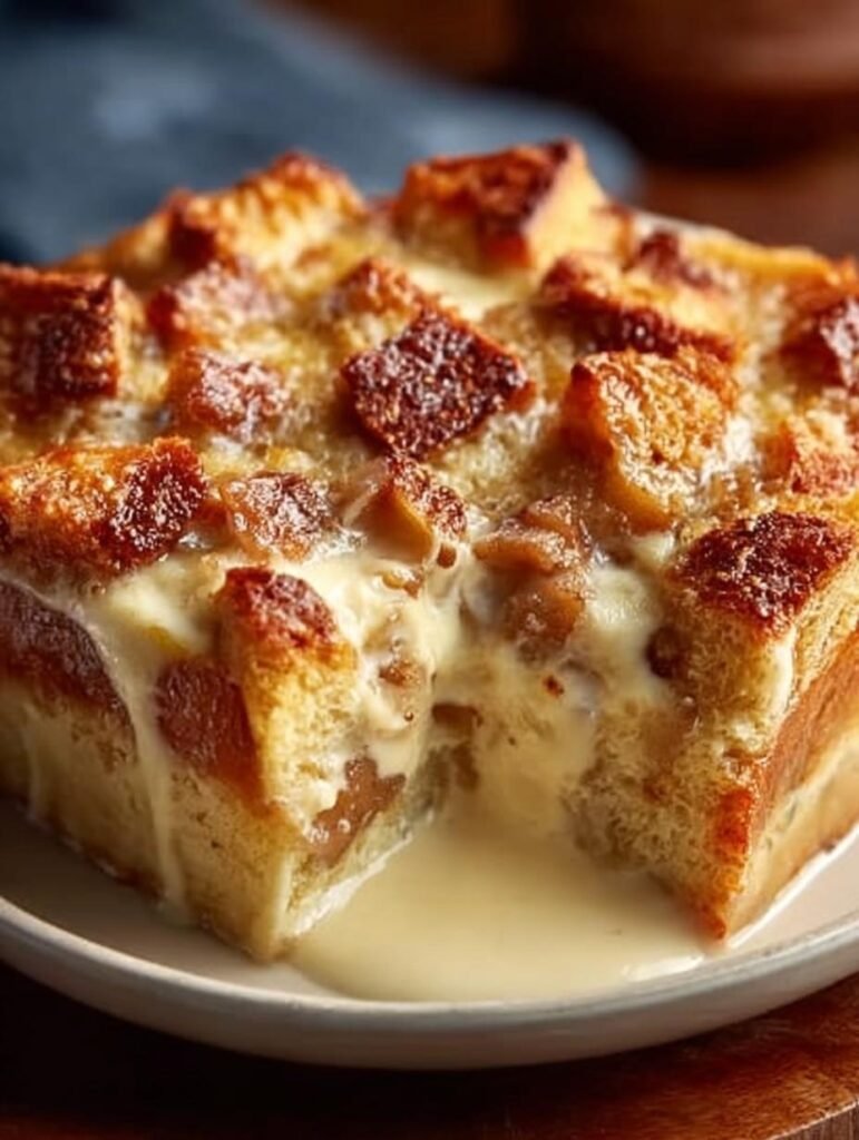 Eggnog Apple Bread Pudding