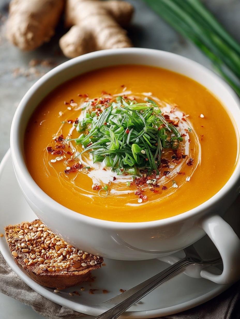Silky Ginger Sweet Potato Soup for Cozy Days - Ginger Sweet Potato Soup - main visual representation