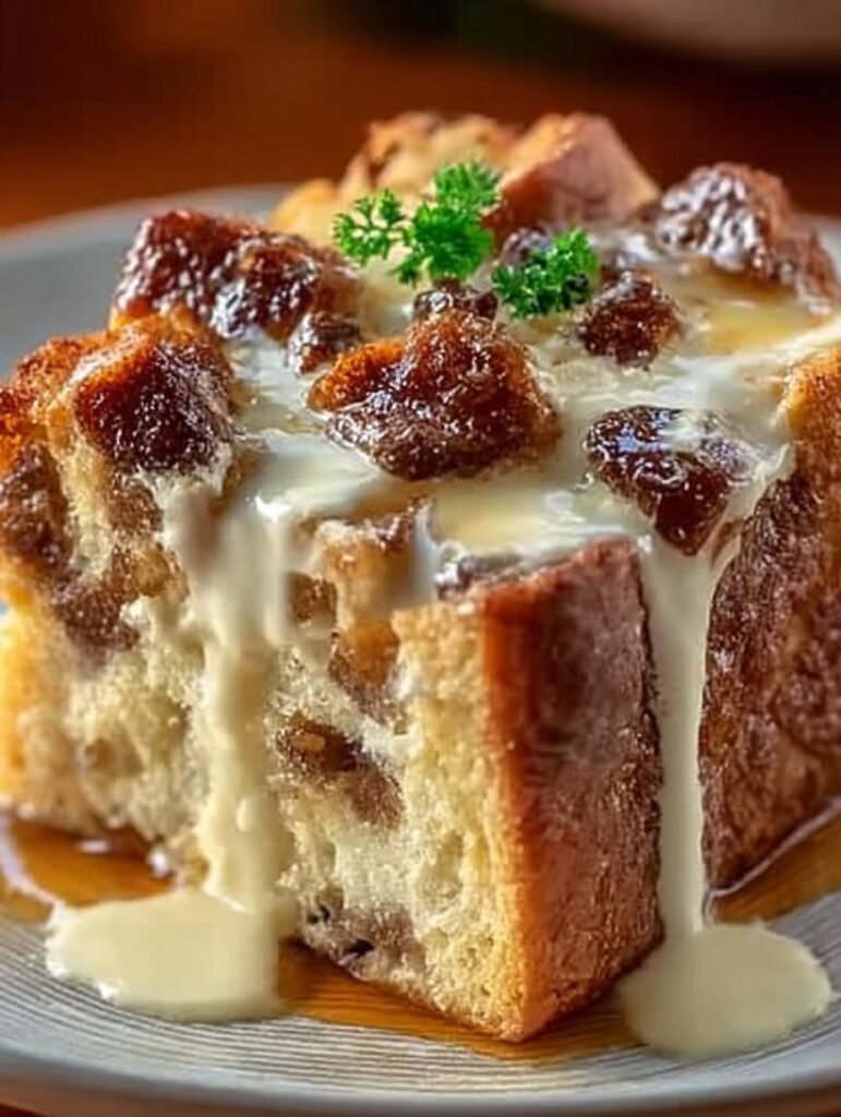 Grandmas Bread Pudding Served