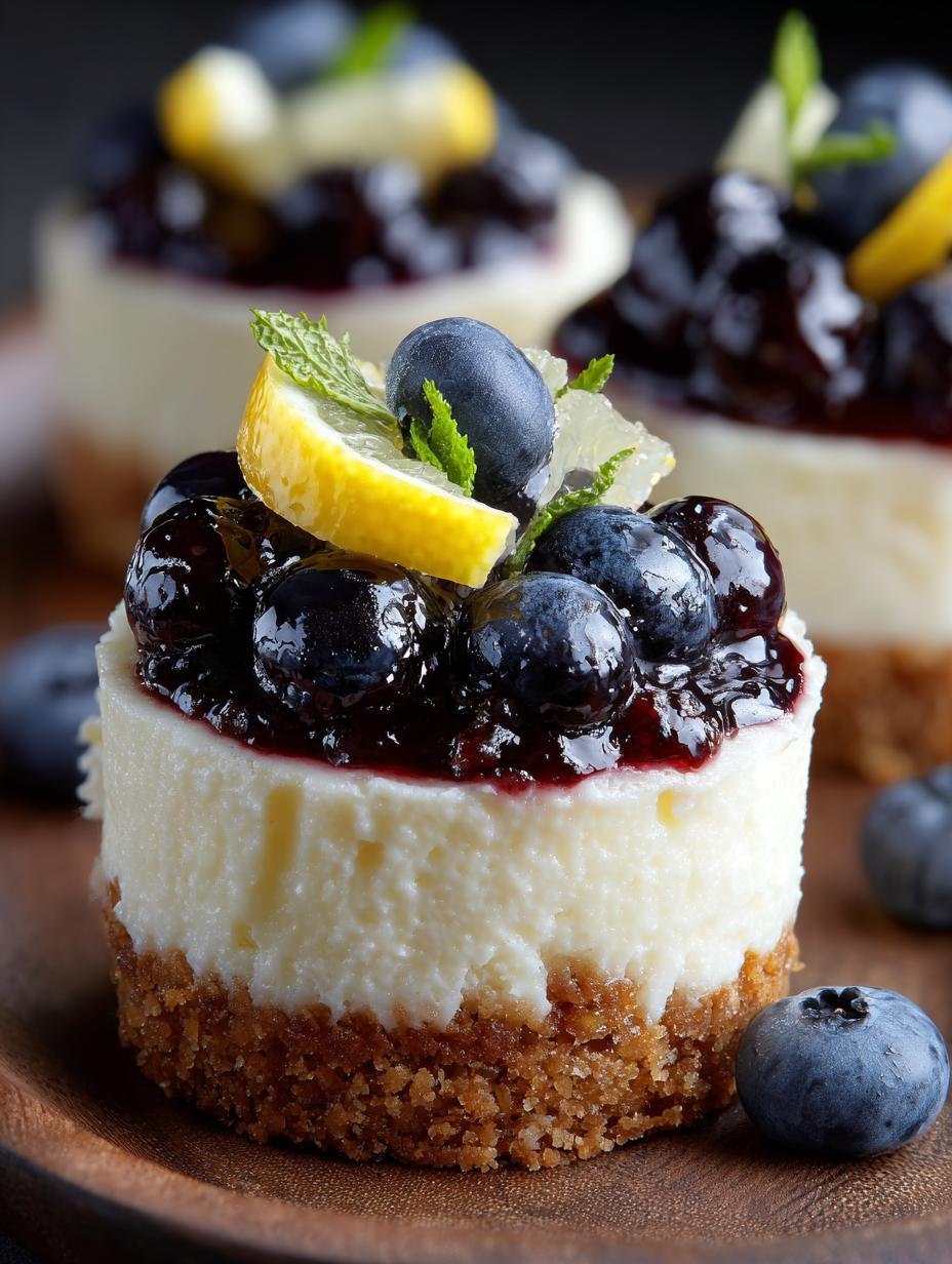Lemon Blueberry Mini Cheesecake: 12 Perfect Bites - Lemon Blueberry Mini Cheesecake - additional detail