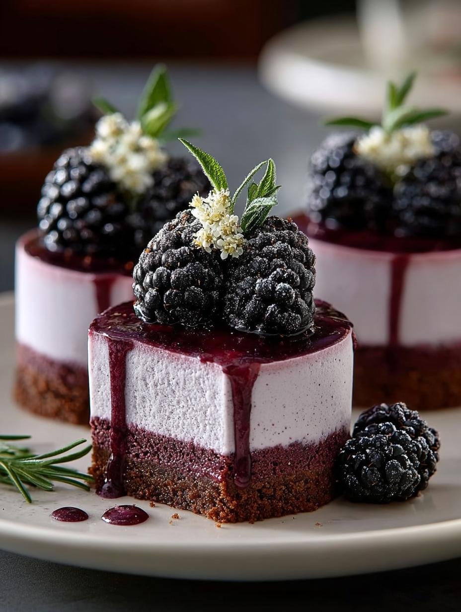 Mini Blackberry Mousse Cakes: 6 Elegant Delights 3 Mini Blackberry Mousse Cakes: 6 Elegant Delights - Mini Blackberry Mousse Cakes - additional detail