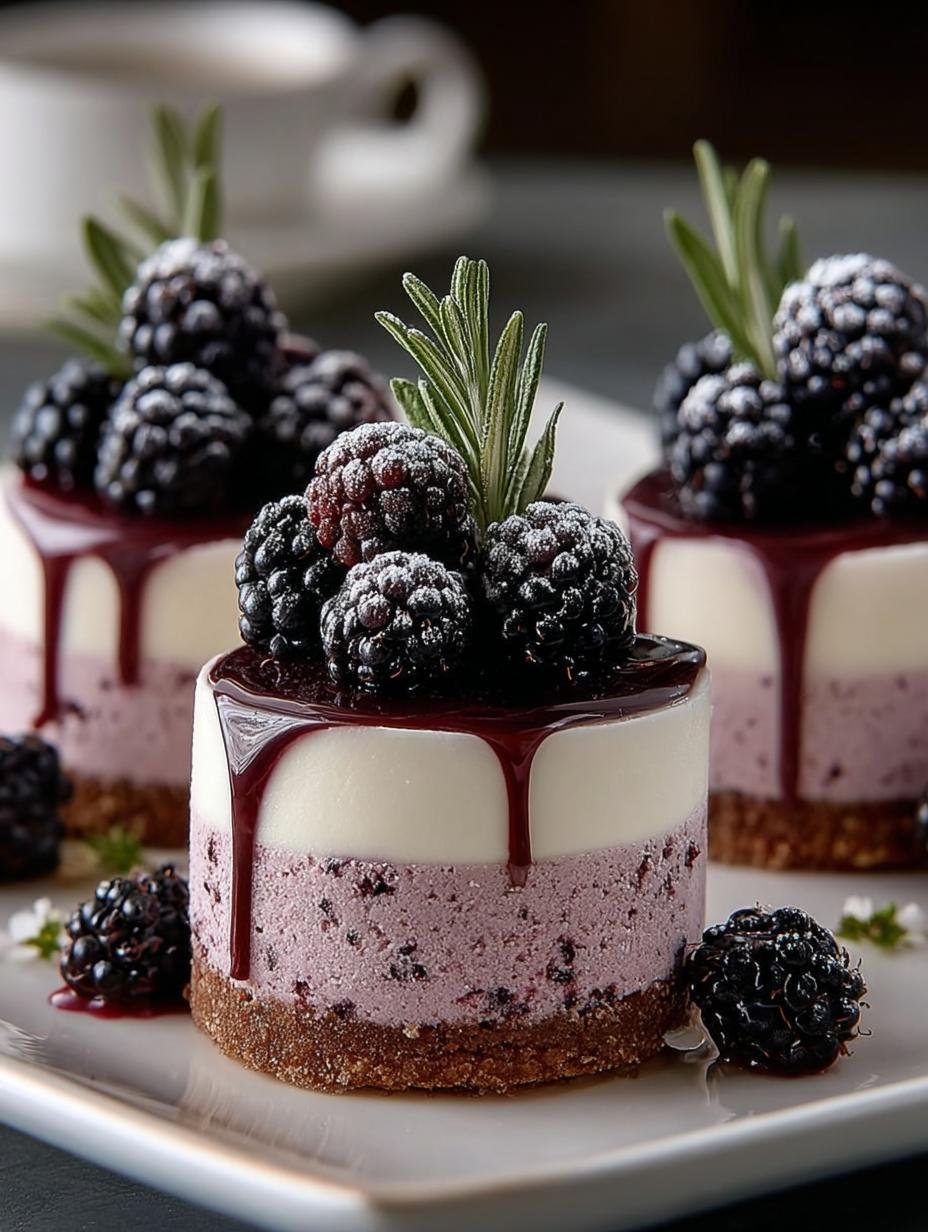 Mini Blackberry Mousse Cakes: 6 Elegant Delights 1 Mini Blackberry Mousse Cakes