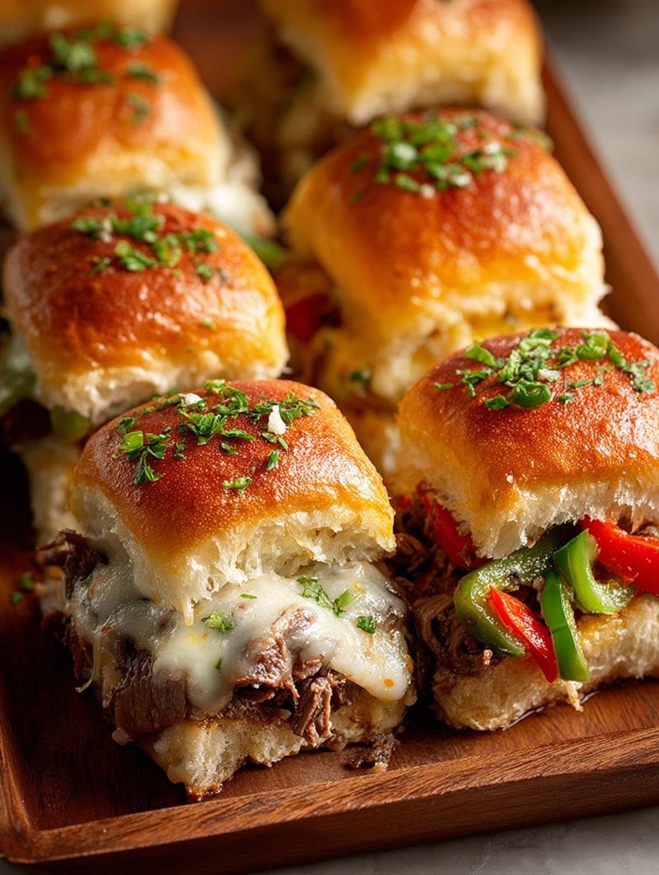 Philly Cheesesteak Sliders: 12 Cheesy Delights for Parties 2 Philly Cheesesteak Sliders: 12 Cheesy Delights for Parties - Philly Cheesesteak Sliders - main visual representation