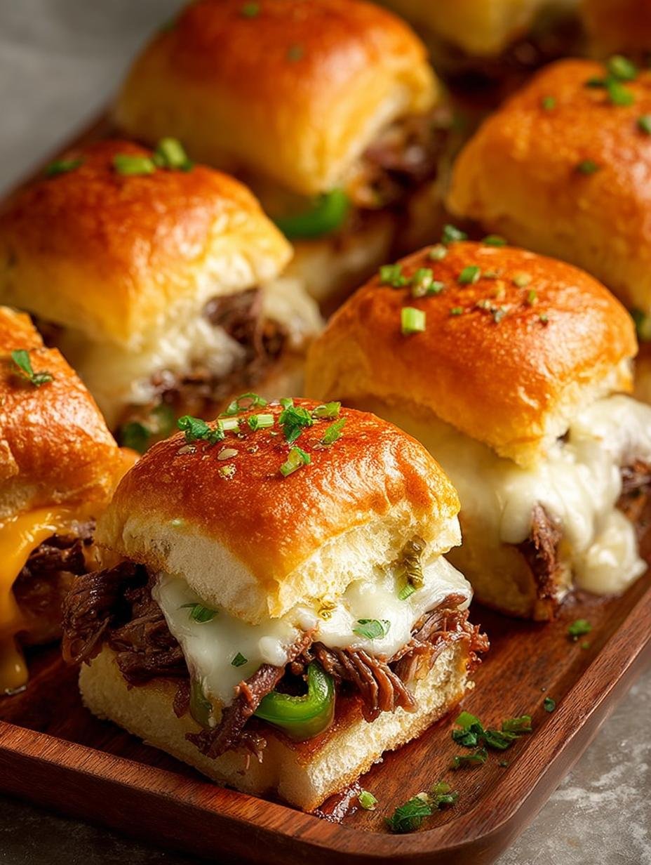 Philly Cheesesteak Sliders: 12 Cheesy Delights for Parties 3 Philly Cheesesteak Sliders: 12 Cheesy Delights for Parties - Philly Cheesesteak Sliders - additional detail