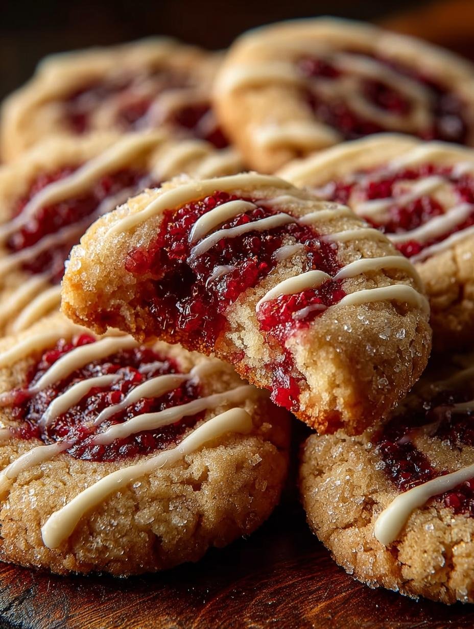 Raspberry Swirl Cookies with White Chocolate Drizzle Delight - Raspberry Swirl Cookies with - main visual representation