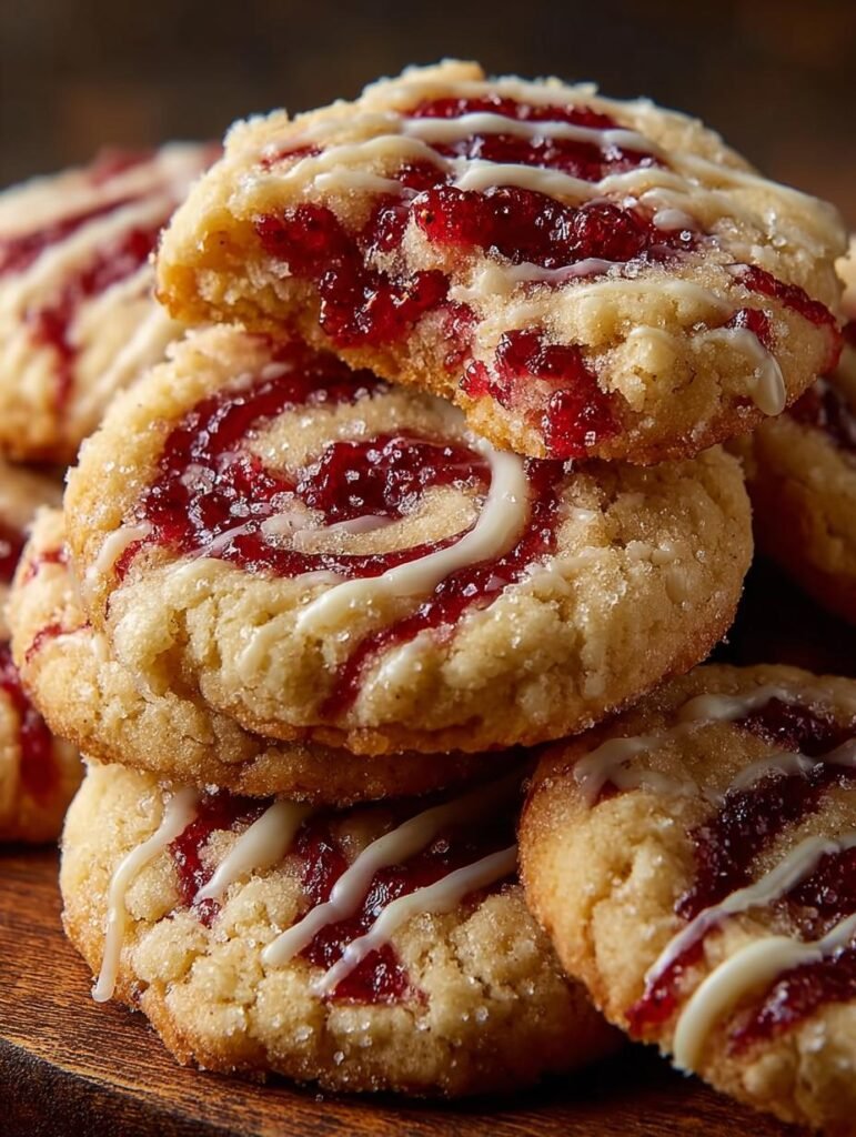 Raspberry Swirl Cookies with