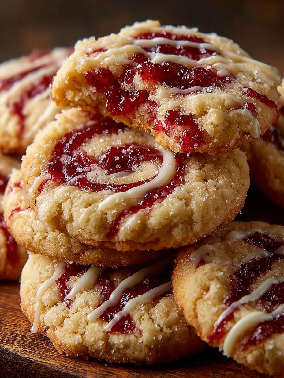 Raspberry Swirl Cookies with