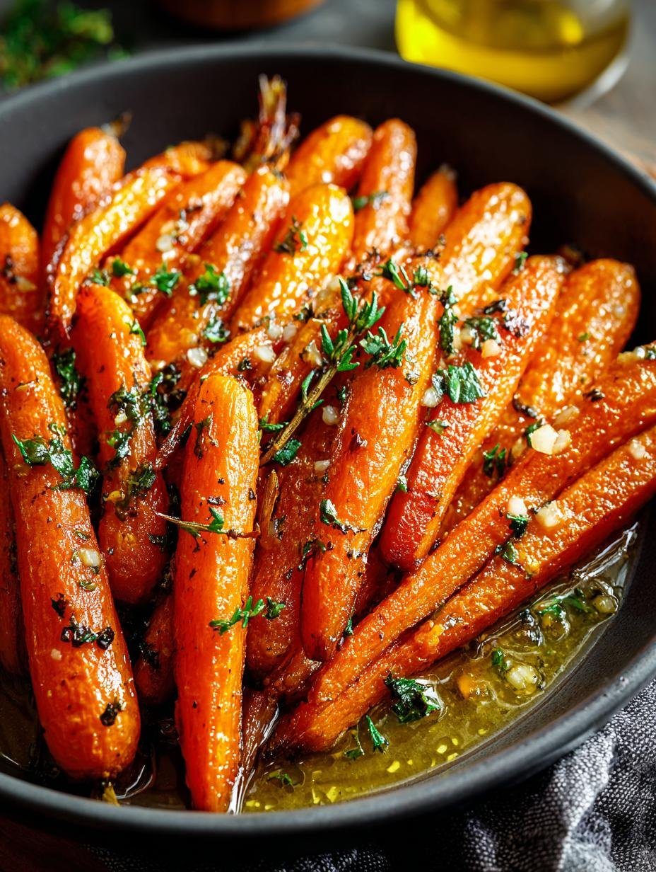 Sweet Savory Roasted Carrots with Honey Garlic Butter Recipe - Sweet Savory Roasted Carrots - main visual representation