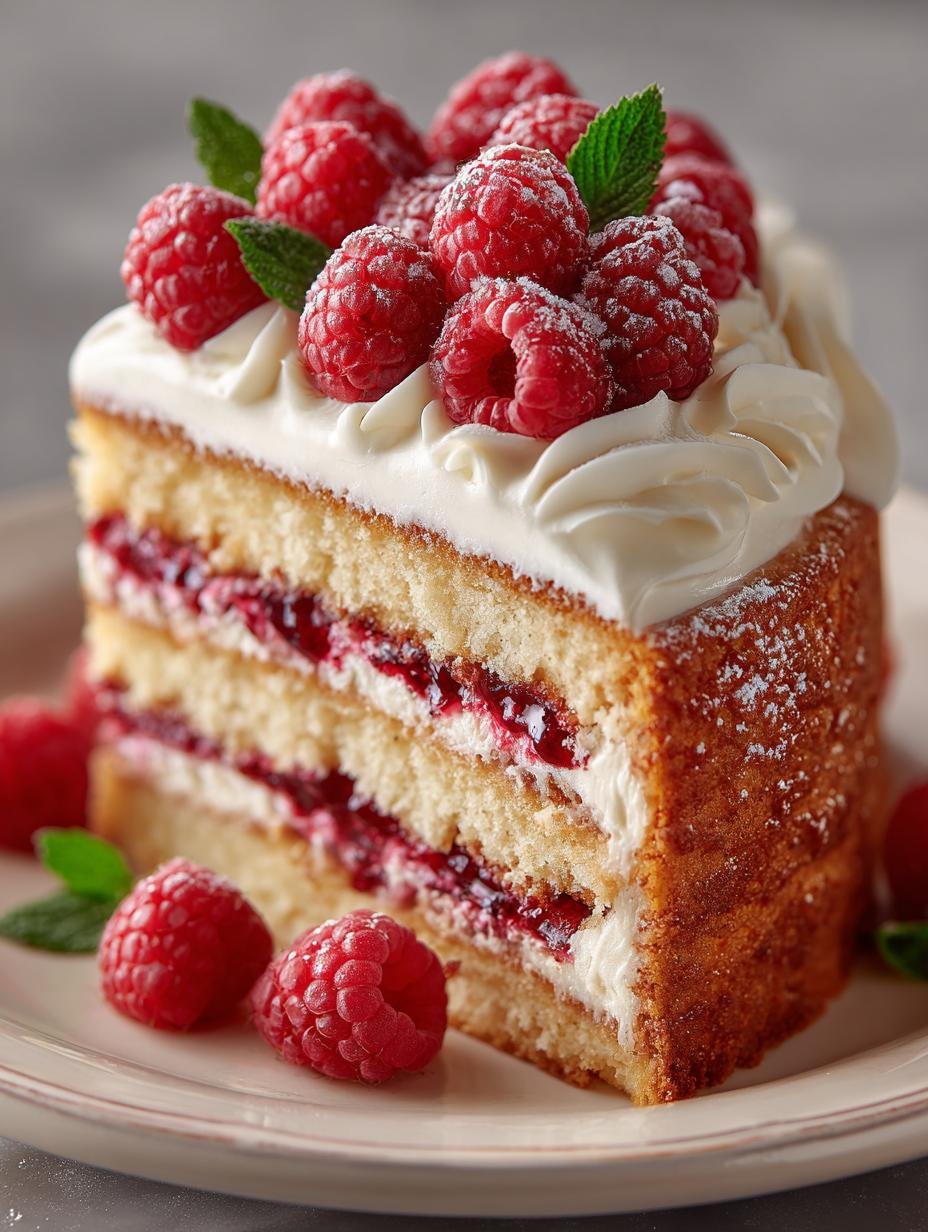 Delicious Vanilla Raspberry Layer Cake Recipe - Vanilla Raspberry Layer Cake - main visual representation