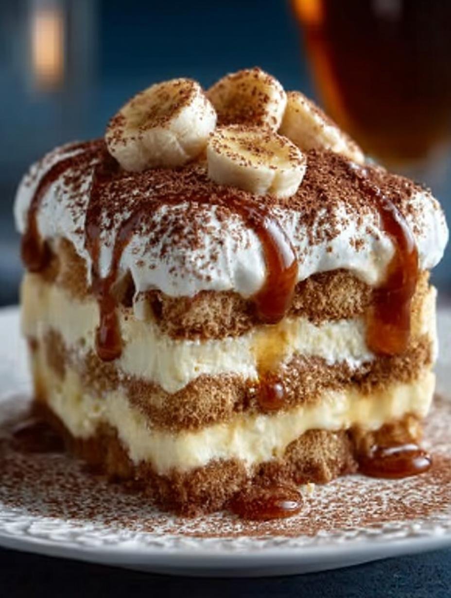 Banana Pudding Tiramisu with Caramel: A 7-Layer Delight - Banana Pudding Tiramisu with - main visual representation