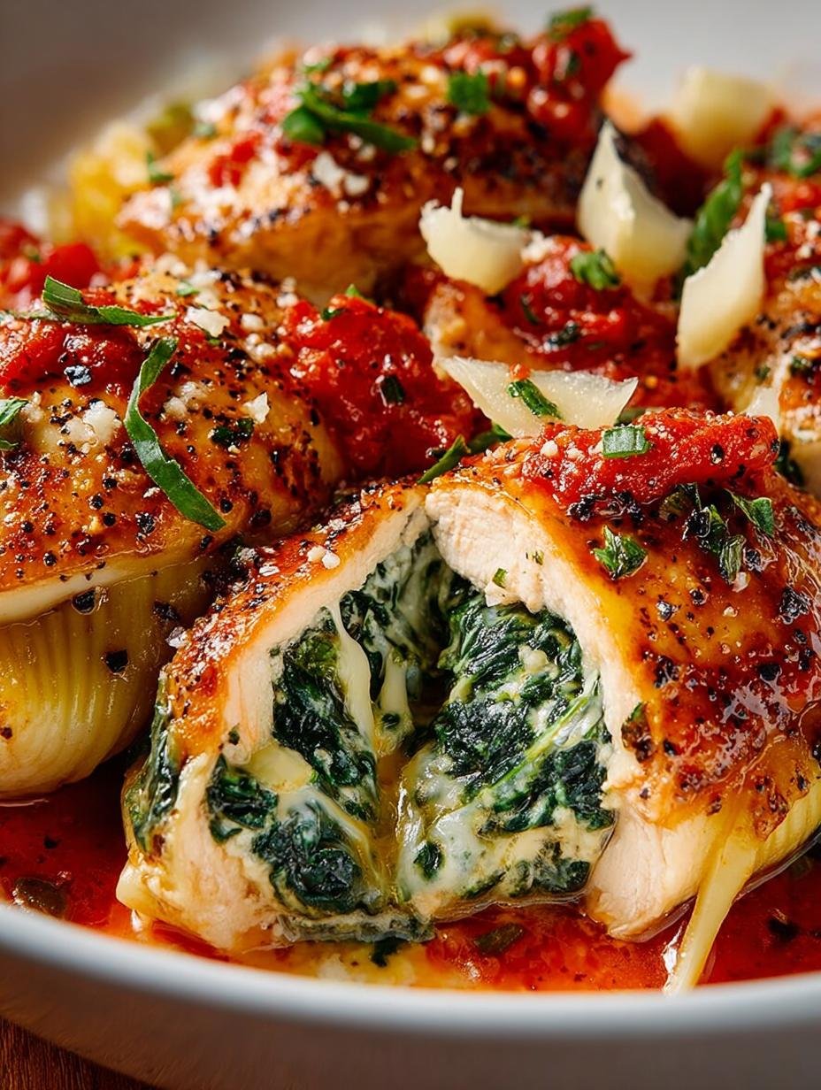 Garlic Chicken Spinach Stuffed