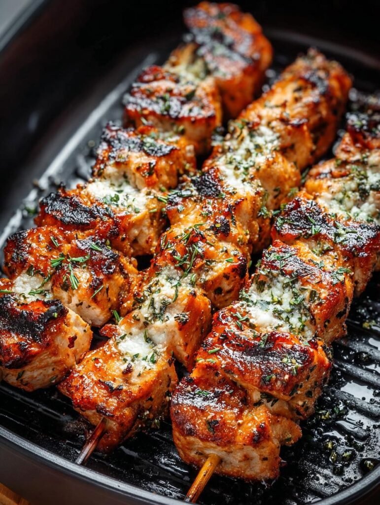 Garlic Parmesan Chicken Skewers