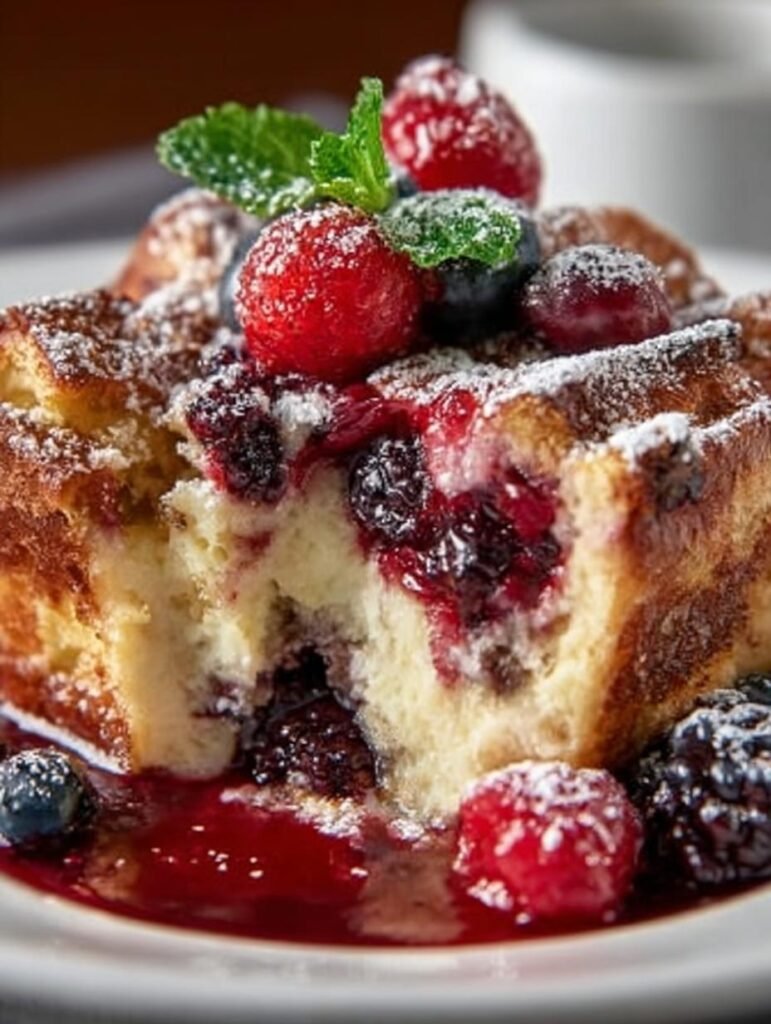 Mixed Berry Bread Pudding