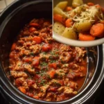 Bowl of Crockpot Comfort Chili served with toppings