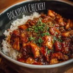 Delicious Dump and Go Crockpot Teriyaki Chicken served on a plate
