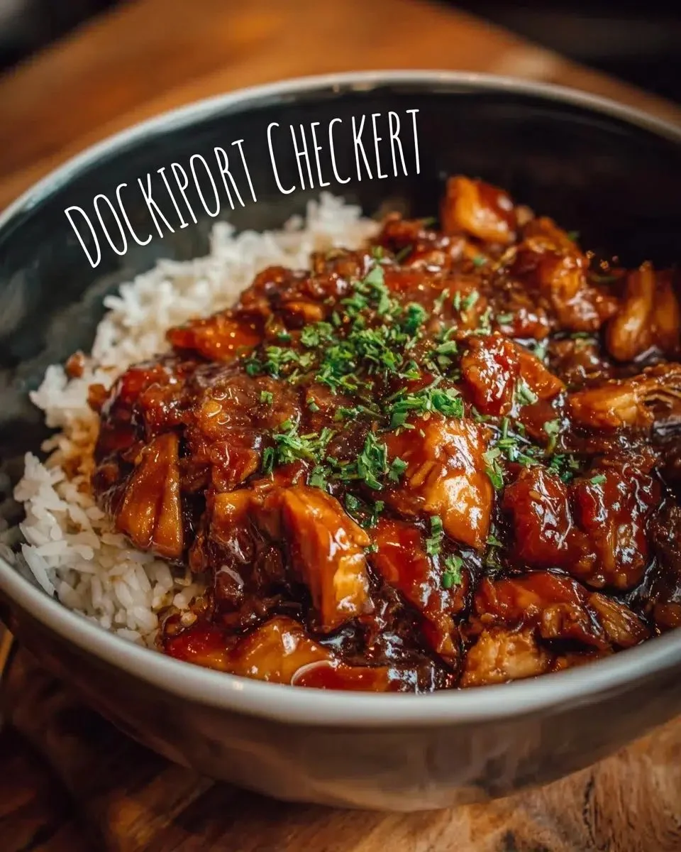 Delicious Dump and Go Crockpot Teriyaki Chicken served on a plate