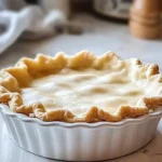 Homemade easy pie crust with ingredients ready for baking