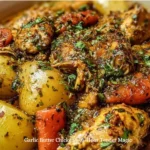 Delicious Garlic Butter Chicken dish garnished with herbs