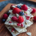 Healthy frozen yogurt bark topped with fruits and nuts