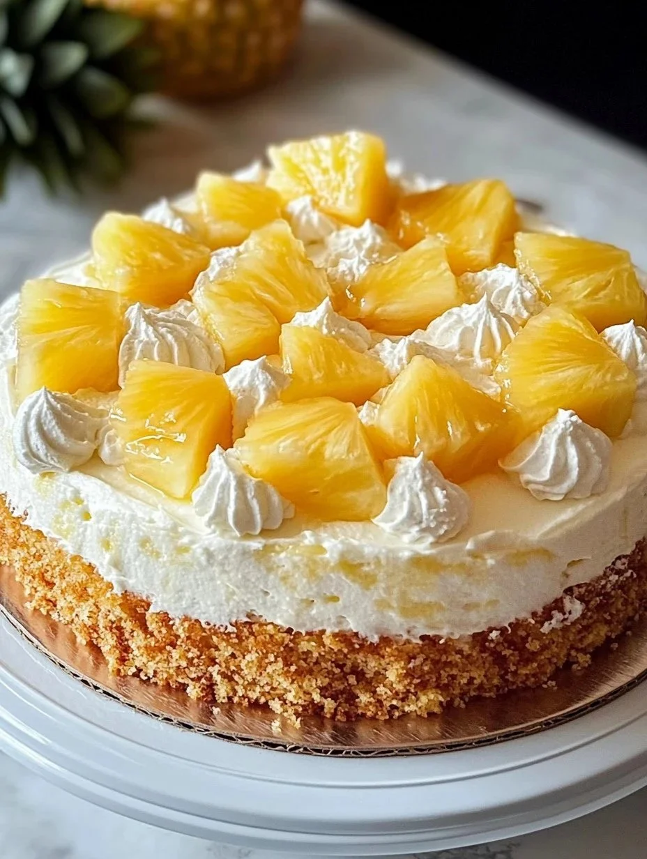 Juicy Pineapple Heaven Cake 1 A delicious Juicy Pineapple Heaven Cake topped with fresh pineapple and cream.