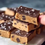 Delicious no bake cookie dough bars made with chocolate and nuts
