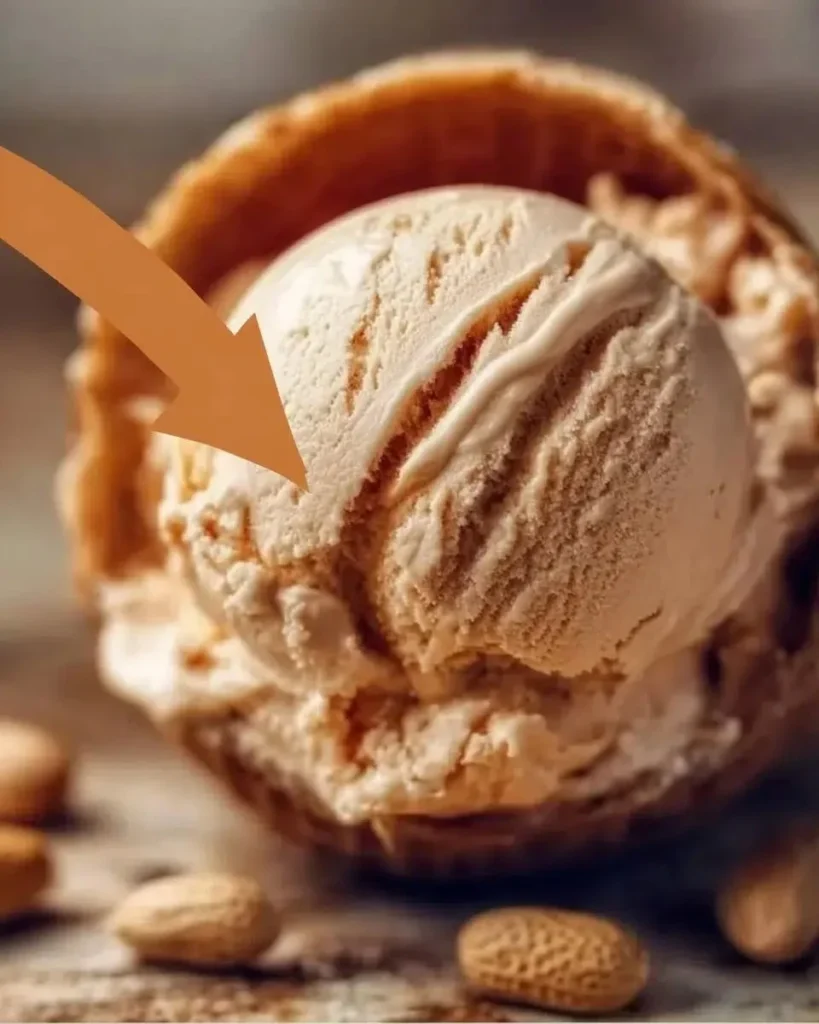 No-churn high protein peanut butter ice cream served in a bowl