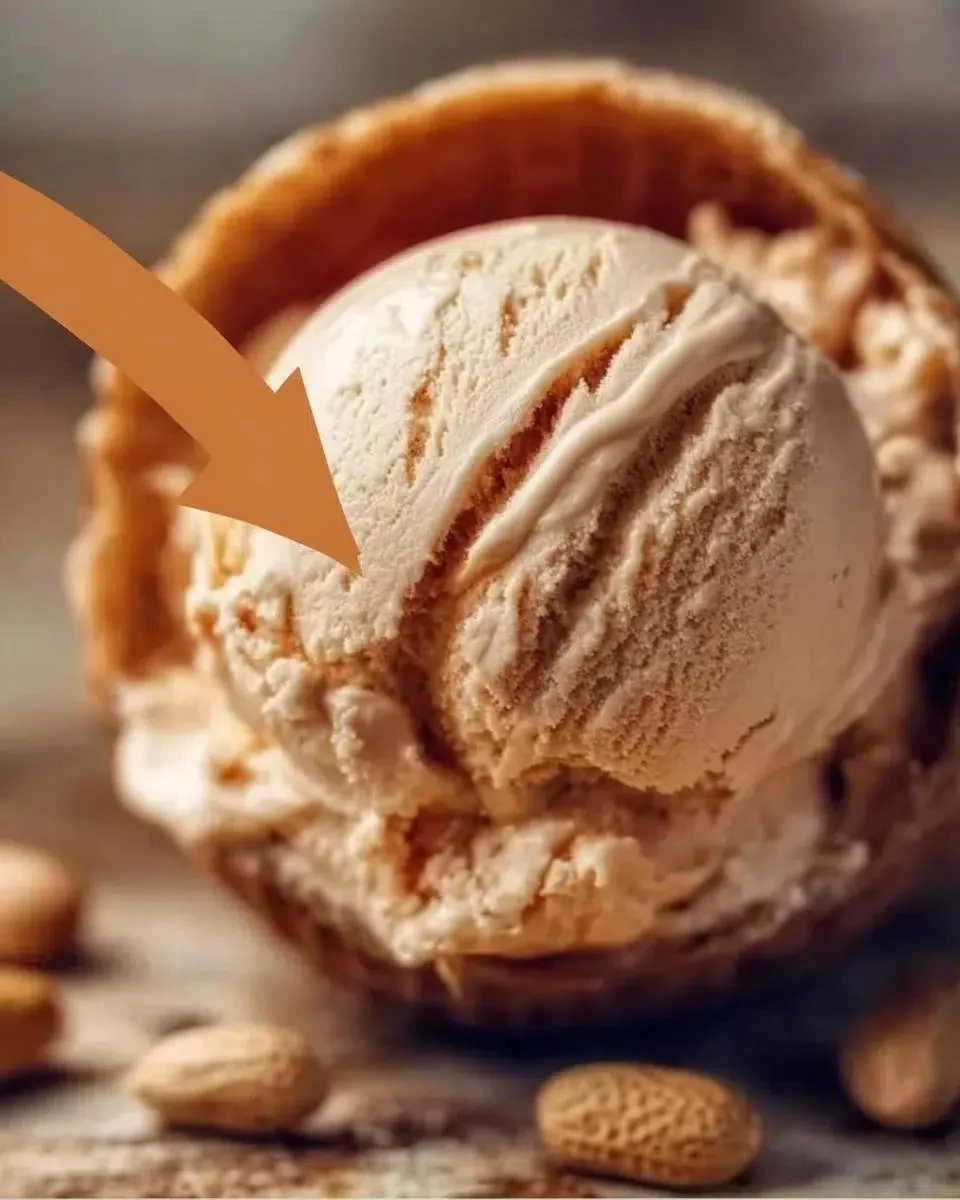 No-churn high protein peanut butter ice cream served in a bowl
