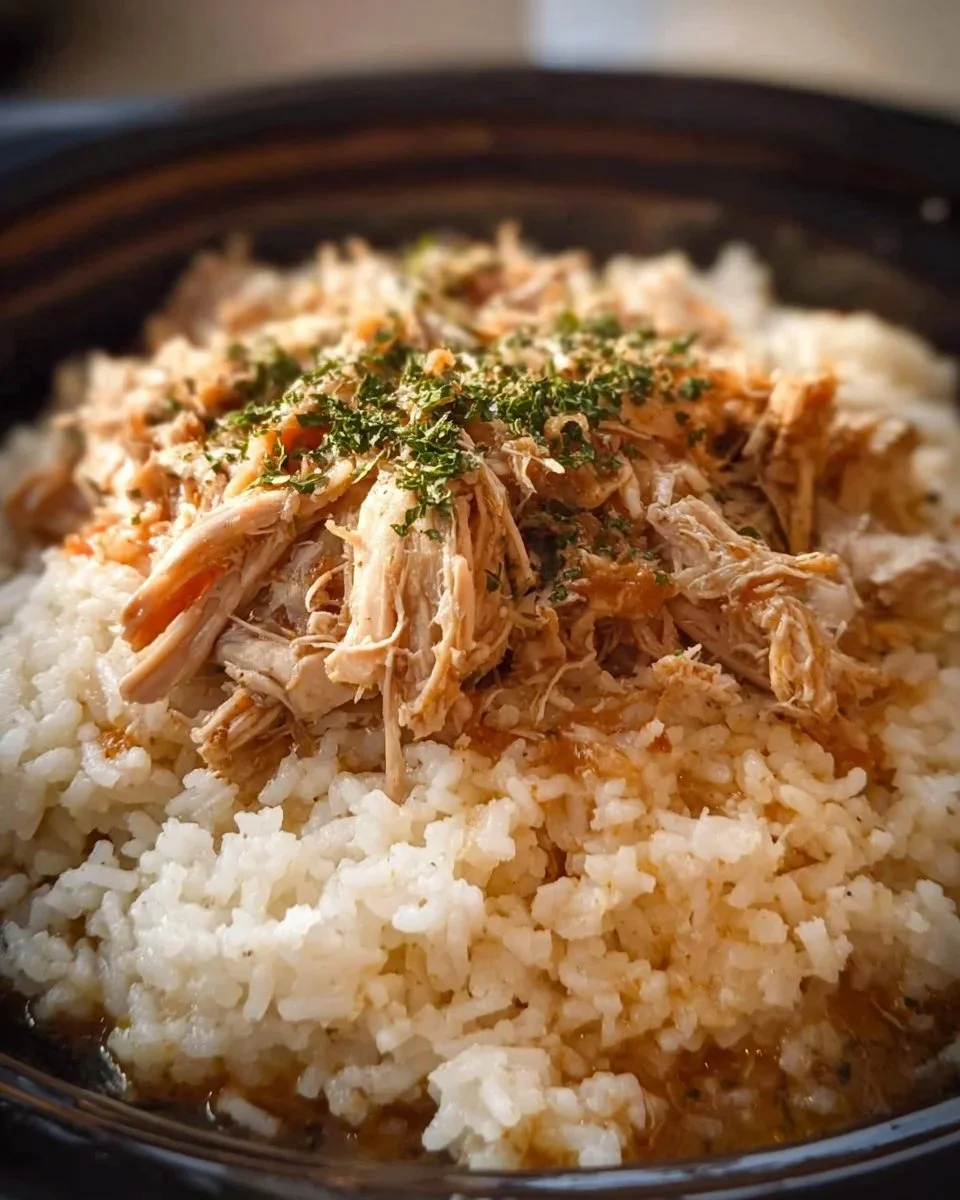 Slow Cooker Chicken and Rice 1 Delicious slow cooker chicken and rice recipe with vibrant vegetables