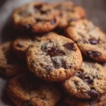 Soft and chewy banana chocolate chip cookies on a plate