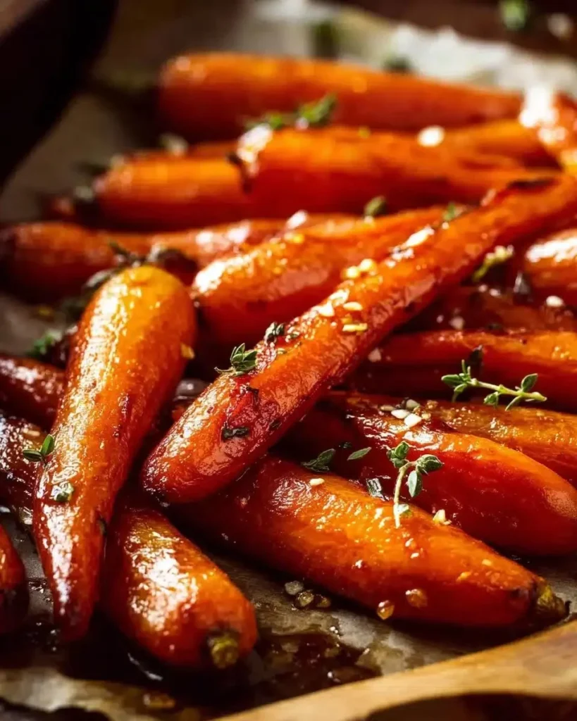 Delicious brown sugar glazed carrots served on a plate
