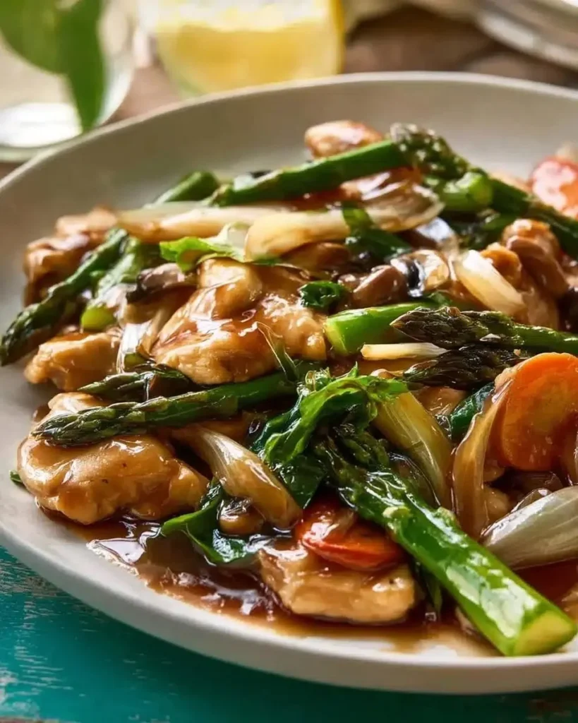 Delicious chicken chop suey stir-fry with colorful vegetables in a wok