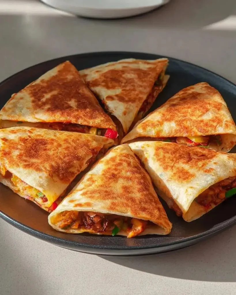 Delicious Chicken Crepes Shawarma wraps garnished with fresh vegetables