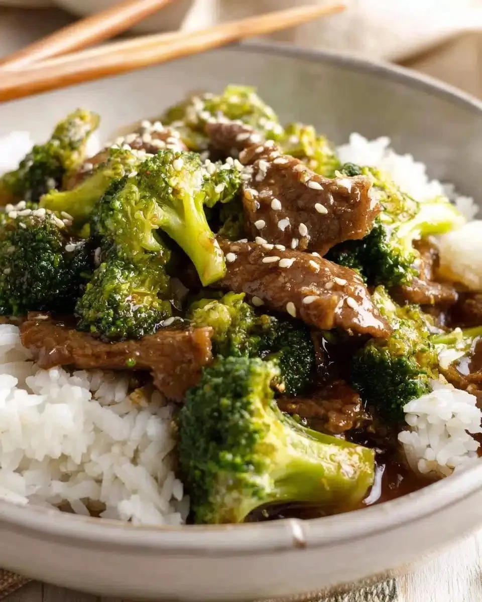 Delicious Chinese beef and broccoli dish served on a plate
