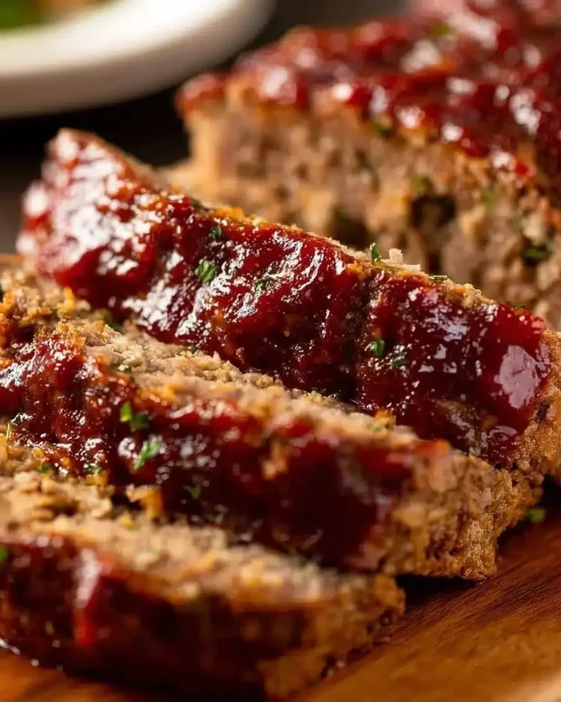 Delicious classic meatloaf served with mashed potatoes and vegetables