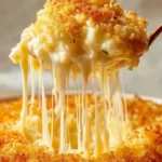 Creamy baked mac and cheese baked to perfection with a golden crust