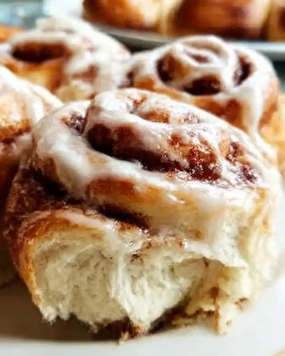Delicious homemade cinnamon rolls, soft and fluffy, ready to be served.