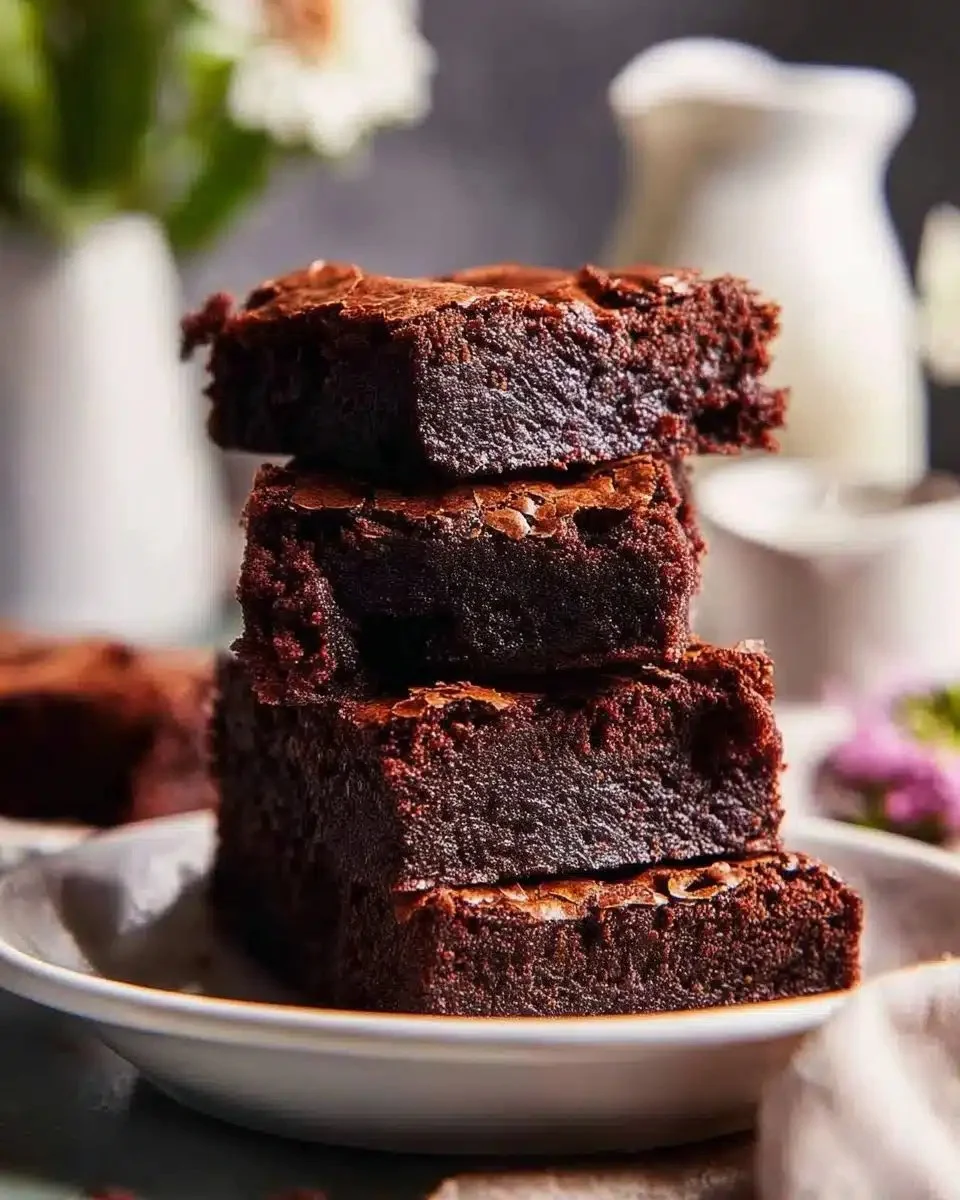 Fudgy flourless chocolate brownies gluten-free dessert recipe