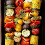 Colorful grilled vegetables medley on a grill for a delicious outdoor meal