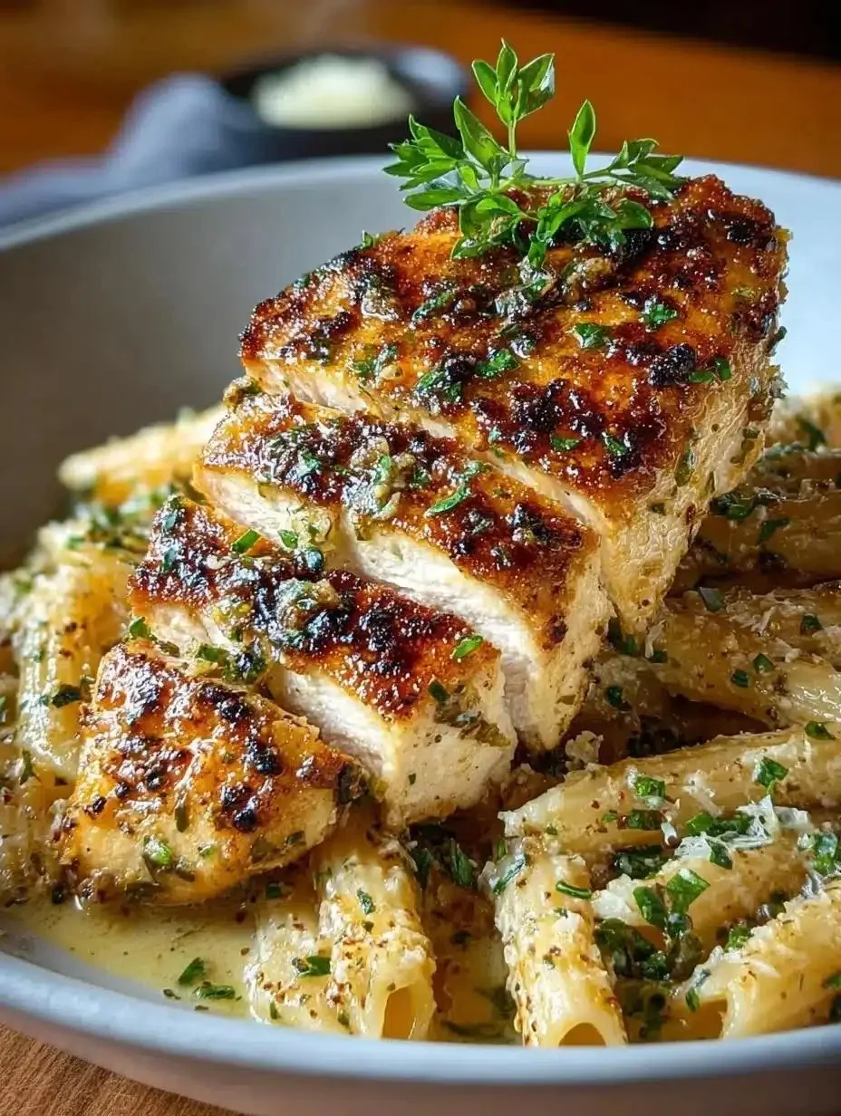 Healthy Garlic Parmesan Chicken — Easy Skillet Dinner 1 Healthy Garlic Parmesan Chicken skillet dinner ready to serve.