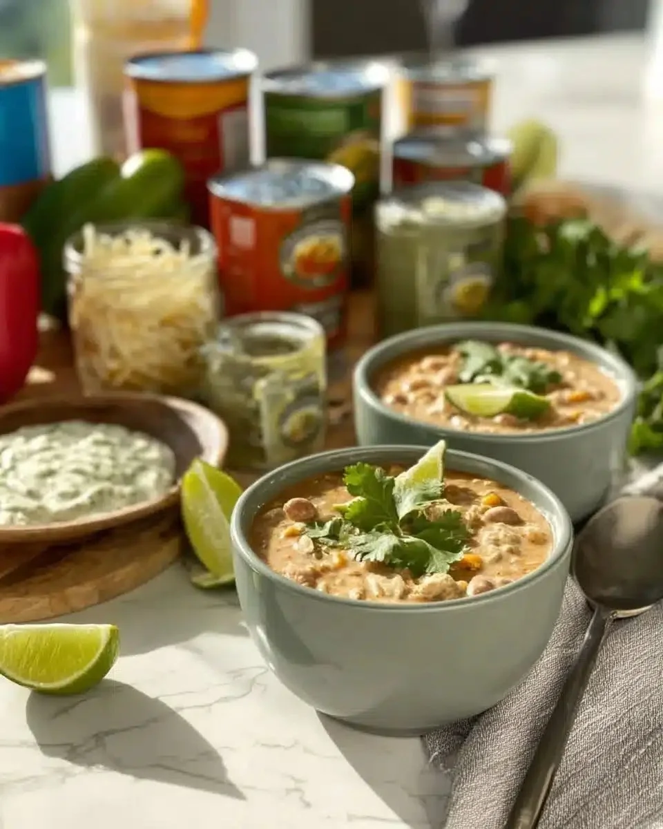 Bowl of keto cream cheese chicken chili garnished with cilantro