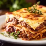 Delicious layered meat and cheese lasagna with rich flavors and textures