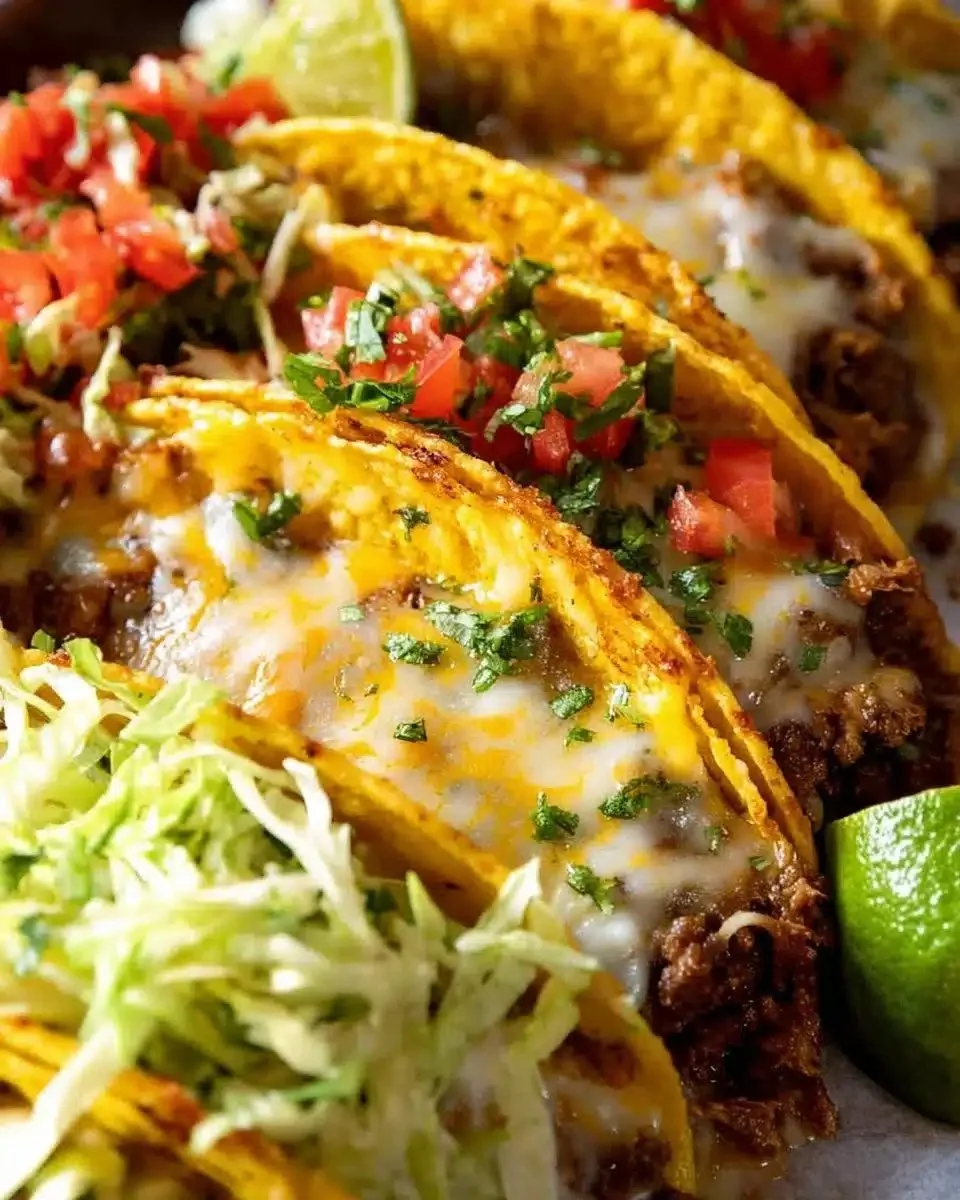 Old School Beef Tacos 1 Plate of delicious Old School Beef Tacos topped with fresh herbs and salsa